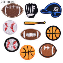 Термоклейкие нашивки ZOTOONE для курток, волейбола, регби, бейсбола, вышивка, нашивка «сделай сам», Термотрансферная аппликация, Пришивные круглые значки D 2024 - купить недорого