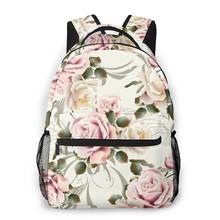 Mochila con patrón Retro de flores rosa, bolsos escolares informales para adolescentes, bolso de hombro, bolsos de viaje 2024 - compra barato