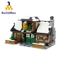 Buildmoc City Buildings Coffee House Santa Claus City Christmas Series Building Blocks Moc Bricks Winter Village Kids Toys Gift 2024 - buy cheap