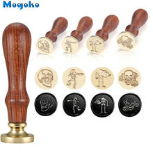 Mogoko-Sellos de cera de sellado de la serie Skull, sellos clásicos de madera Retro para tarjetas de fiesta, sobre, decoración de botella de vino 2024 - compra barato