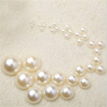 4/6/8/10/12/14mm White Cream Half Pearl Beads  DIY Imitation Garment Beads Pearl ABS Half Round Beads Craft Scrapbook Beads 2024 - купить недорого