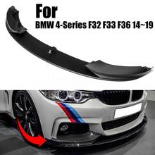 Front Bumper Lip Splitter Spoiler Cover Extend For BMW 4 Series F32 F33 F36 2014-2019 Matte Black M Sports Protection Body Kit 2024 - buy cheap