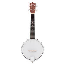 Baixo tradicional de madeira com 4 cordas, banjo ukulele sapele com 23 lâmpadas, instrumento musical de cordas 2024 - compre barato