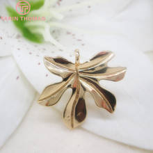 6PCS 20x22MM 24K Champagne Gold Color Plated Brass Tree Leaf Leaves Charms Pendants High Quality Diy Jewelry Accessories 2024 - buy cheap