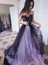 Purple Black A Line Long Prom Dresses Plus Size Sweetheart Backless Applique Tulle Evening Party Gowns Elegant Robe de soiree 2024 - buy cheap