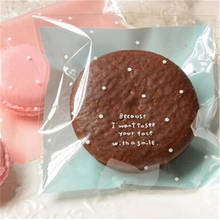 Новая маленькая в горошек сумка для печенья 100 шт небесно-голубой розовый пластиковый самоклеющийся упаковочный мешочек для свадьбы конфетный Подарочный мешок для украшения 2024 - купить недорого