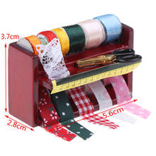 1Pc 1:12 Red Miniature Sewing Box with Scissors Kit Dollhouse Decoration Accessories 2024 - buy cheap