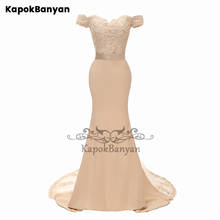 Vestido de baile sereia renda ombro à mostra 36 cores disponíveis com zíper fenda tule treino vestido de festa de tarde 2024 - compre barato