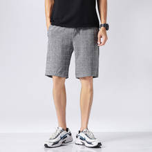HCXY-pantalones cortos informales a cuadros para hombre, Shorts ajustados a la moda, hasta la rodilla, estilo japonés, M-5XL, 2021 2024 - compra barato