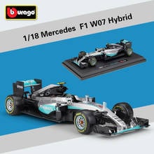 Bburago 1:18 F1 Mercedes-Benz team F1 W07 racing model Rosberg Hamilton racing model Collect gifts toy 2024 - buy cheap