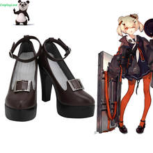 Arknights-zapatos de Cosplay negros de goma, botas largas de tacón alto, de cuero, hechas a medida para fiesta, navidad, Halloween 2024 - compra barato