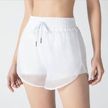 Pantalones cortos deportivos de verano para mujer, Shorts de Yoga de hilo de vidrio de secado rápido, ropa deportiva de seguridad para entrenamiento, ropa deportiva para correr 2024 - compra barato