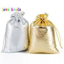 50pcs/lot Gold Silver Color Adjustable Jewelry Packing Bags 7x9cm 9x12cm Party Candy Drawstring Wedding Gift Bags & Pouches 2024 - buy cheap