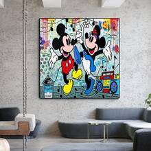 Graffiti Art Disney Mickey Mouse Canvas Painting Street Art Poster and Print Wall Art Picture for Living Room Home Decor 2024 - buy cheap