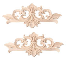 2Pcs Vintage Wood Carved Decal Corner Onlay Applique Frame for Home Furniture Wall Cabinet Door Decor Crafts 22X10cm 2024 - buy cheap