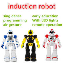 Brinquedo robô de indução para crianças, brinquedo robô de operação remota com luzes de led, versão inglesa para cantar, brinquedo educacional, presente 2024 - compre barato