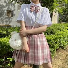 Uniforme escolar para chica, faldas plisadas de moda japonesa, uniforme escolar de cintura alta, falda a cuadros, uniformes JK sexys para mujer 2024 - compra barato
