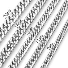 9/11/13/16/20mm Punk Style 316L Stainless Steel Cuban Curb Link Chains For Men Boys Men's Jewelry Necklace 7-40" 2024 - buy cheap