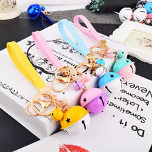 Creative Bell DIY Keychain Handmade Leather Rope Double Color Bells Keychains For Women Men Key Chain Car Key Ring Bag Pendant 2024 - buy cheap