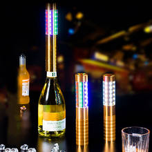 Thrisdar-bastão estroboscópico de led, garrafa de vinho champanhe, bastões de flash, garrafa, tampa da coroa de champanhe, coroa de vinho 2024 - compre barato