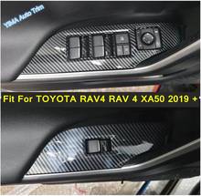 Lapetus Auto Styling Inner Door Armrest Window Lift Button Cover Trim For TOYOTA RAV4 RAV 4 XA50 2019 - 2022 Carbon Fiber ABS 2024 - buy cheap