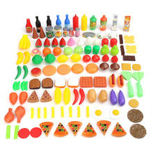 120pcs Kitchen Simulation Cutting Fruits Vegetables Food Plastic Kitchen Toys Pretend Food Cutting Toys Educational For Kids 2024 - buy cheap