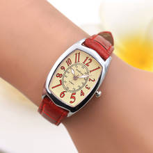 Relógio de pulso feminino, relógio de pulso com pulseira de couro de quartzo, da moda, para moças 2024 - compre barato