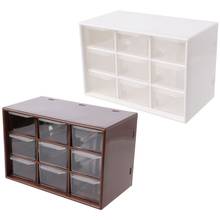 Caja de almacenamiento de 9 cajones, organizador de joyas de escritorio, Cubo de maquillaje 2024 - compra barato