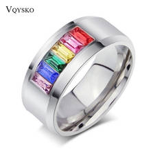 Fashion Multicolor Crystal Ring For Women And Men Stainless Steel Jewerly Promotion Wholesale 2024 - buy cheap