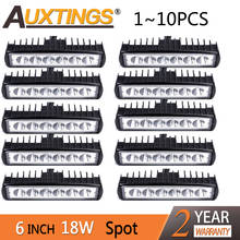 Auxting-barra de luz de trabalho, 6 polegadas, 18w, farol de led, offroad, para carros, jeep, suv, 4wd, 12v, 24v 2024 - compre barato