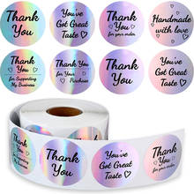 Gift Sealing Stickers 500pcs/1.5inch  Holographic Gradient Foil Thank you Love Diary Scrapbooking Stickers Decorations Labels 2024 - buy cheap