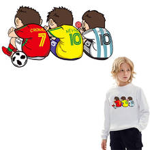 Parches de transferencia de calor para ropa, pegatinas térmicas para planchar, Parches de insignias, equipo de fútbol para niños 2024 - compra barato