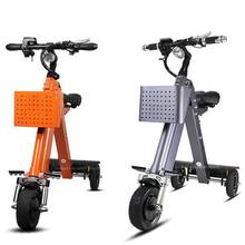 Bicicleta eléctrica plegable para mujer, bici de 3 ruedas, 8 pulgadas, 48V, 350W, color gris/naranja 2024 - compra barato