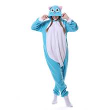 Аниме Фея Kawaii счастливый синий кот флис зима мультфильм животных пижамы для взрослых комбинезоны костюмы для косплея 2024 - купить недорого