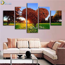 5D DIY Diamond Embroidery Natural Scenery 5 Pieces Mosaic Kit Multi-Picture Love Tree Diamond Painting Full Square Round Drill 2024 - buy cheap