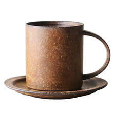 Taza y platillo Manual de cerámica para café y agua, taza de té Simple de lujo japonés, platillo creativo para pareja, cerámica de silicona Cuia OO50CS 2024 - compra barato
