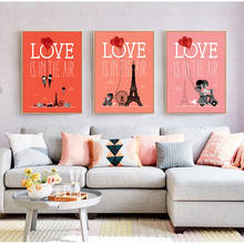 Pinturas románticas de amor en lienzo, impresiones de arte de pared, carteles, imagen para dormitorio de niña, decoración para sala de estar, regalo del Día de San Valentín 2024 - compra barato