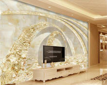 3DBEIBEHANG Wallpaper custom high-end 3D gold time tunnel modern fashion marble living room bedroom wall decoration painting 2024 - buy cheap