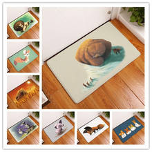 Cartoon Petite Animal Printing Doormat Home Decoration Non-slip Floor Mat Door Mat For Living Room/Bathtoom/Hallway/Outdoor 2024 - compre barato