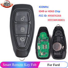 Keyecu-chave remota de carro 434mhz id49/4d63, chip kr5876213/tridimensional, para ford focus, c-max, mondeo, kuga, fiesta, b-max, 2011 2024 - compre barato