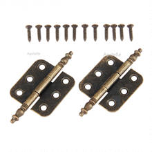 2Pcs Antique Door Cabinet Hinges 6 Holes Jewelry Gift Box Drawer Cupboard Decorative Hinge for Furniture Hardware 2024 - buy cheap