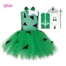 Vestido de fantasía verde para niñas, con varitas cultivadas para Halloween, guijarros, pedrería, hueso de perro, disfraz de fiesta 2024 - compra barato