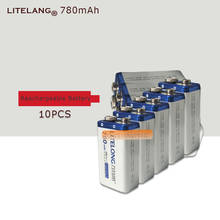 10 шт., 780 мАч, 9 В, литий-ионная перезаряжаемая батарея 9 В для производителя mike, 3 года гарантии! 2024 - купить недорого