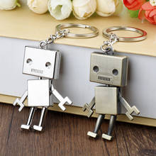 Robot Cute Metal Creative Keychain Pendant Can Be Mobile Men's Car Keyring Girls Bag Ornaments Friends Best Gift Accessories 2024 - buy cheap