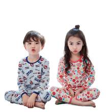 2 шт., Детские хлопковые Пижамные комплекты с длинным рукавом 2024 - купить недорого