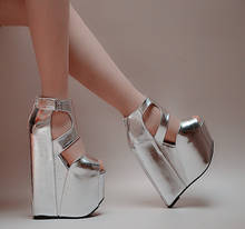 Sexy Super High-heeled Peep Toe 17cm Wedges Women's Shoes Platform Gladiator Sandals Summer Sandalias 2024 - buy cheap