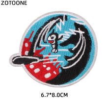 Zotoone emblema em ferro redondo animal apliques bordados para roupas camisetas apliques de transferência de calor faça você mesmo tecido 2024 - compre barato