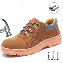 Beef tendon Bottom Shoes Safety Work Men Shoes Men anti-Smashing Anti-slip Anti-slip Protective Shoes 2024 - buy cheap