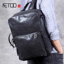 AETOO-mochila de cuero de primera capa para hombre, morral sencillo de gran capacidad, hecha a mano 2024 - compra barato