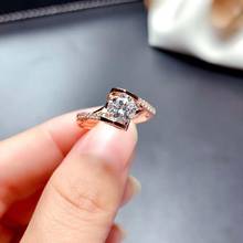 Mowan broca diamante 2 cor clássico estilo anel vvs s925 prata esterlina moda fina jóias de casamento para as mulheres frete grátis 2024 - compre barato